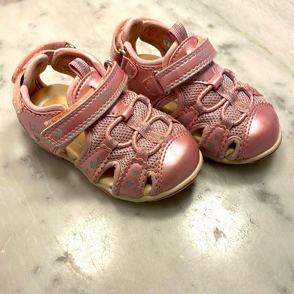 Pink slip on sandals